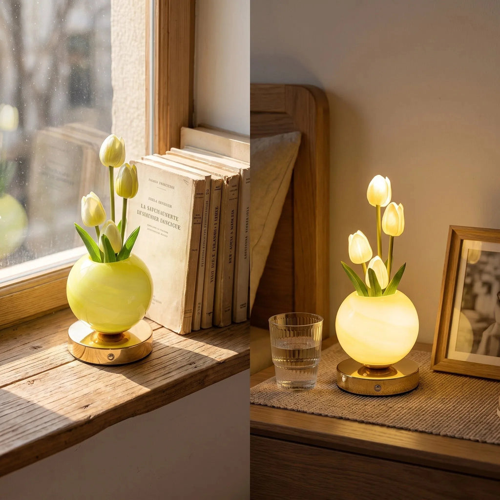 TulipGlow™ Planet Lamp 🌷✨  Dreamy Light, Cozy Vibes