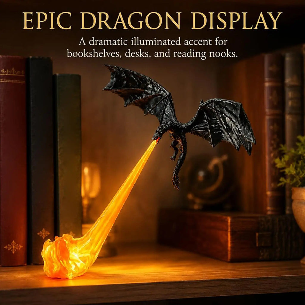 DragonFire™ Book Lamp 🔥📚  Epic Light, Halloween Vibes
