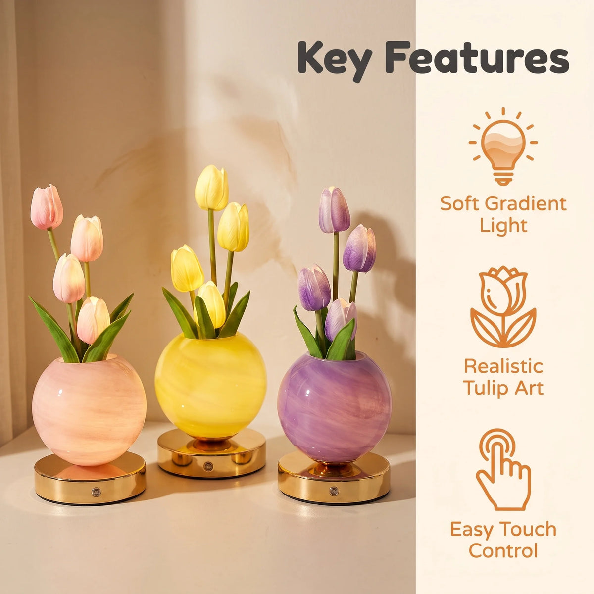 TulipGlow™ Planet Lamp 🌷✨  Dreamy Light, Cozy Vibes
