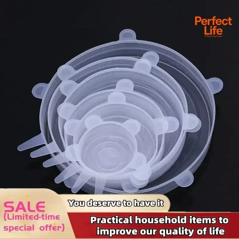 Silicone Lids for Food Storage (6-Pack) ♻️ 50% OFF