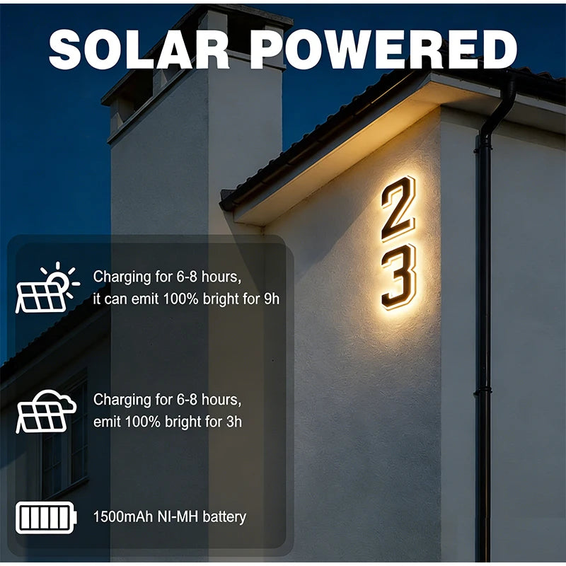 SolarAddress™ LED Numbers 🌞💡 Easy-to-Spot Home Style