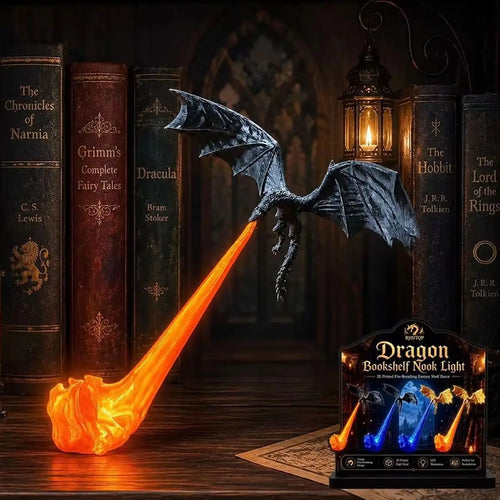 DragonFire™ Book Lamp 🔥📚  Epic Light, Halloween Vibes
