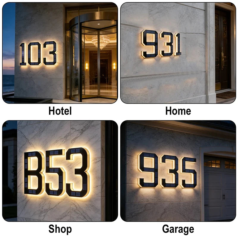 SolarAddress™ LED Numbers 🌞💡 Easy-to-Spot Home Style