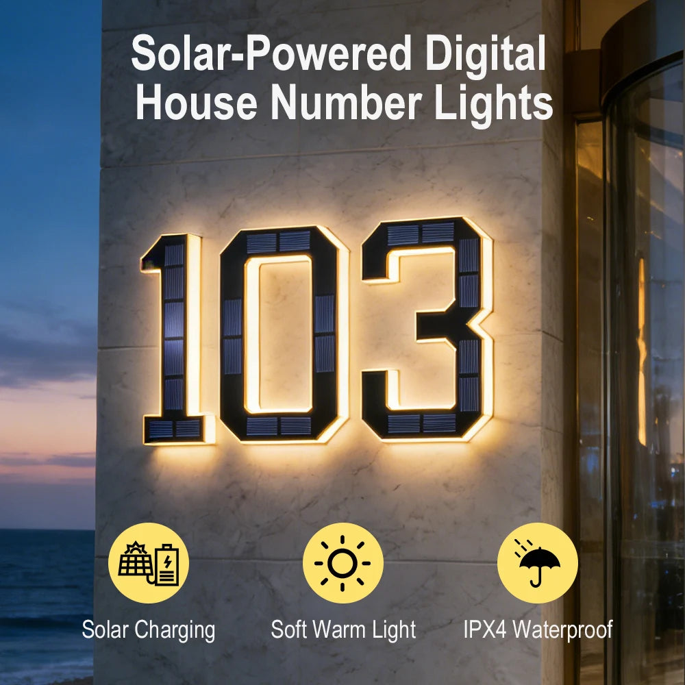 SolarAddress™ LED Numbers 🌞💡 Easy-to-Spot Home Style