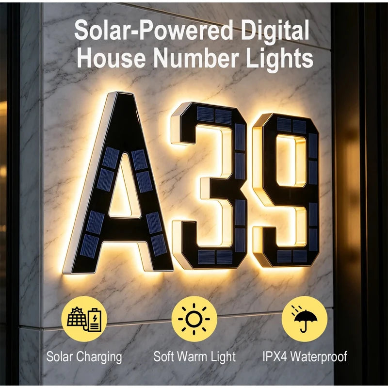 SolarAddress™ LED Numbers 🌞💡 Easy-to-Spot Home Style