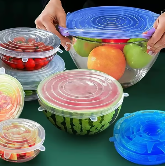 Silicone Lids for Food Storage (6-Pack) ♻️ 50% OFF