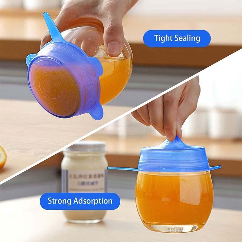 Silicone Lids for Food Storage (6-Pack) ♻️ 50% OFF