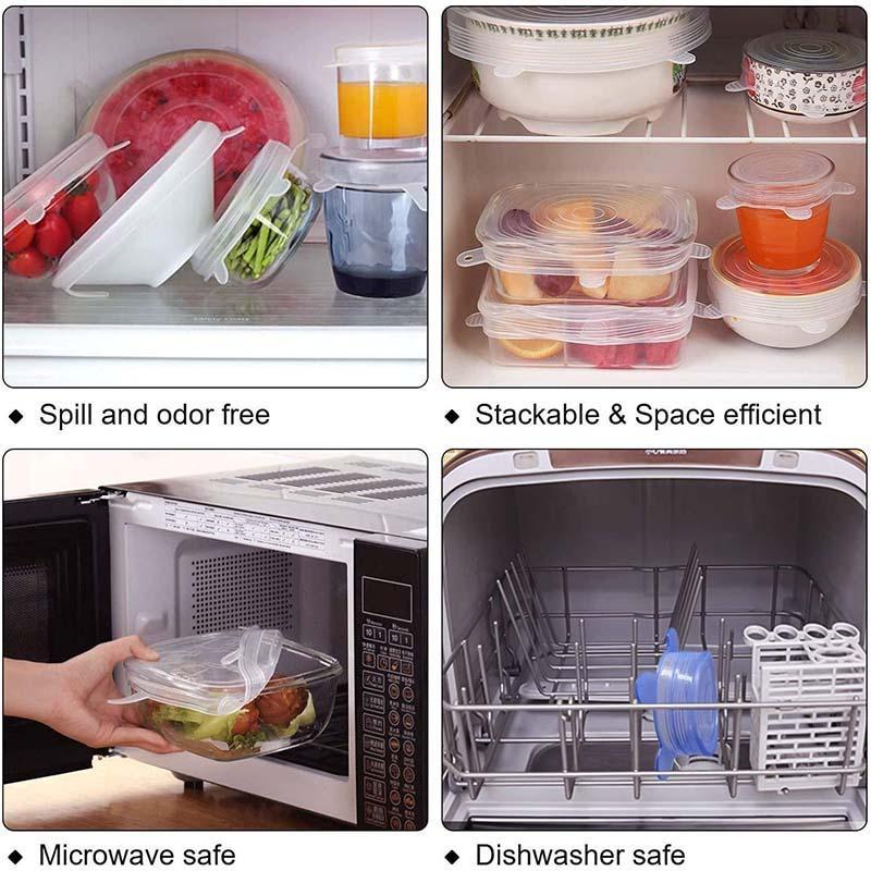 Silicone Lids for Food Storage (6-Pack) ♻️ 50% OFF